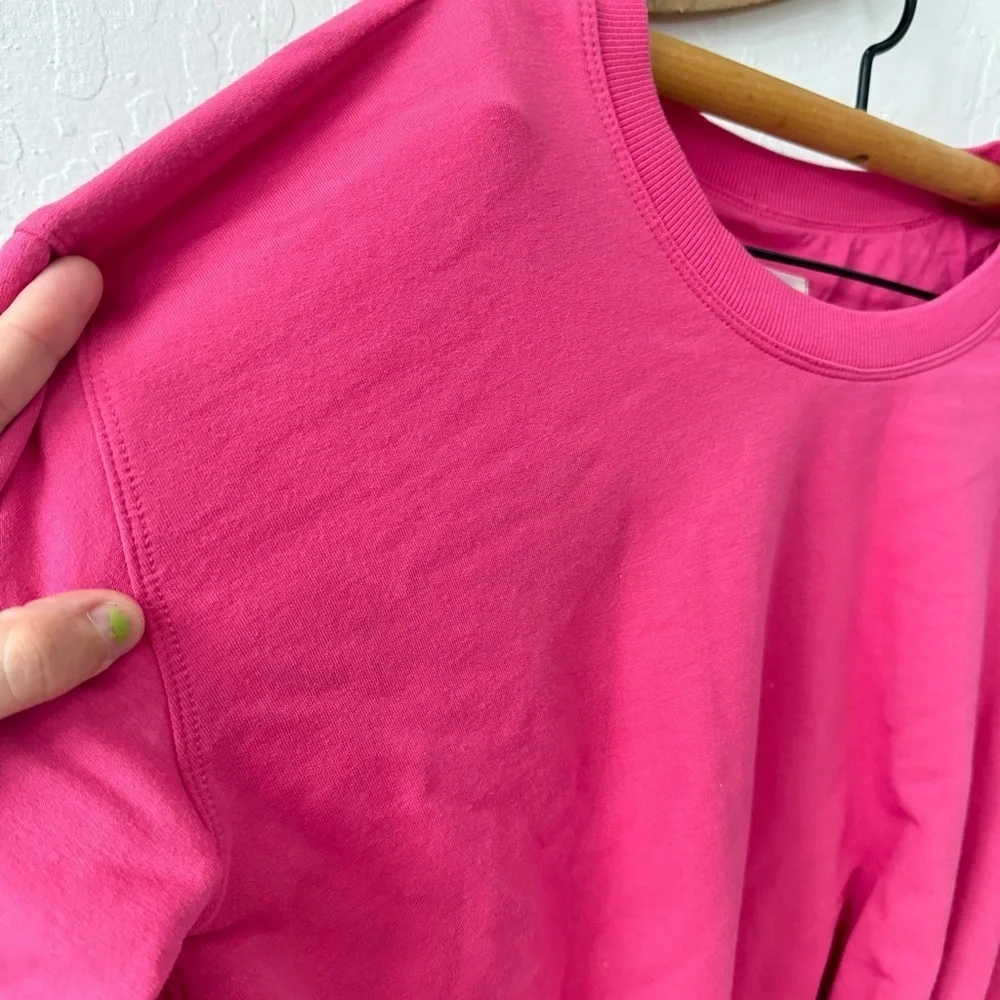 Anthropologie Maeve Twist Front Waist Length Pink Butter Soft Sweatshirt XS